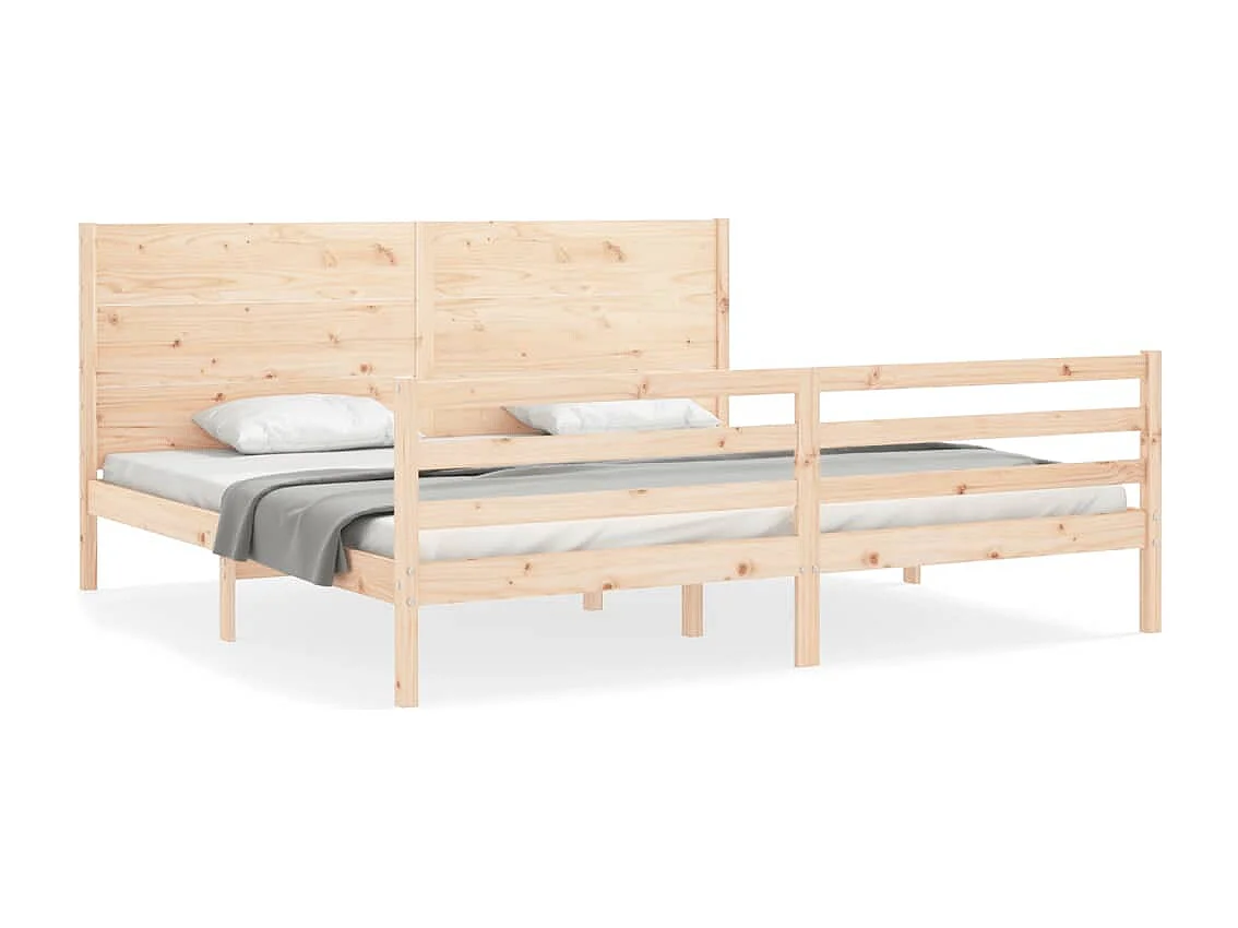 Cadre de lit avec tête de lit 200x200 bois massif