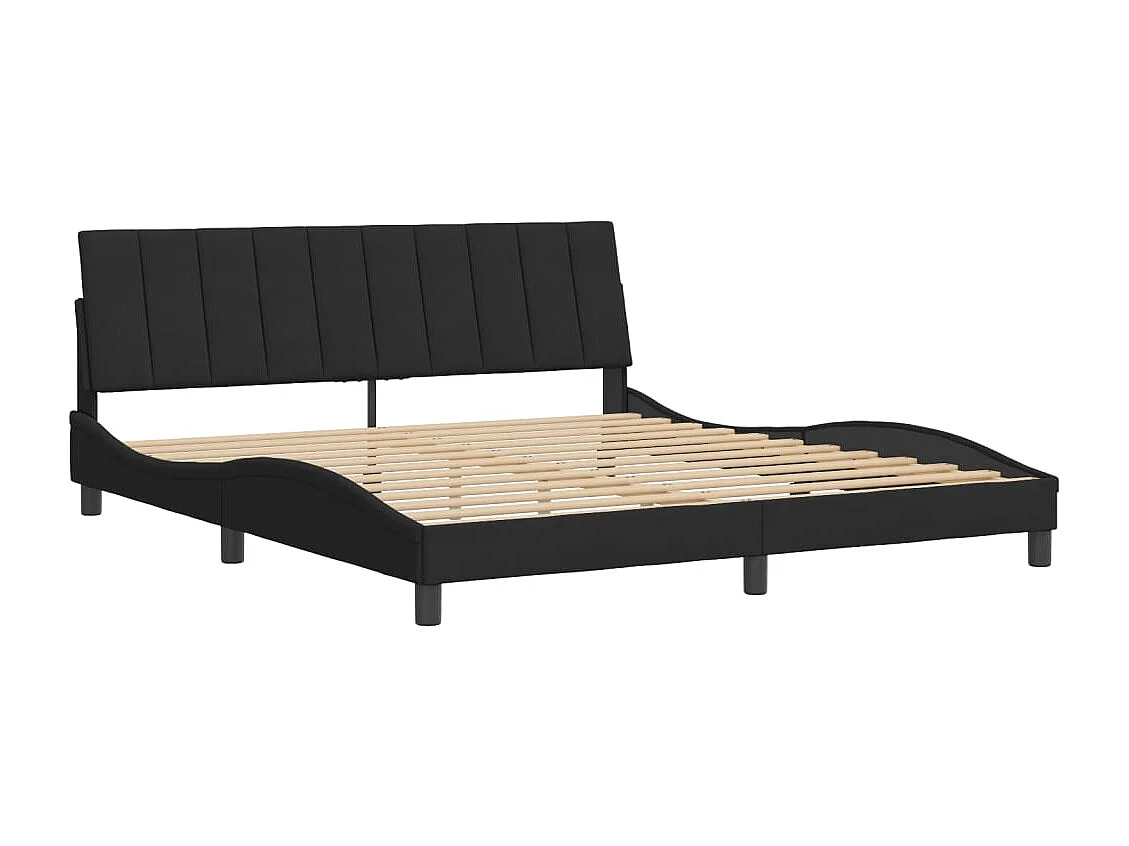 Bedframe met hoofdeinde fluweel zwart 180x200 cm