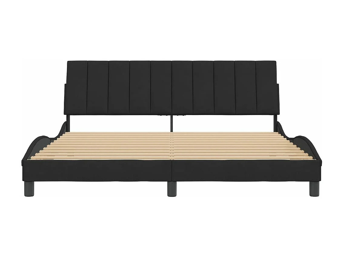 Bedframe met hoofdeinde fluweel zwart 180x200 cm