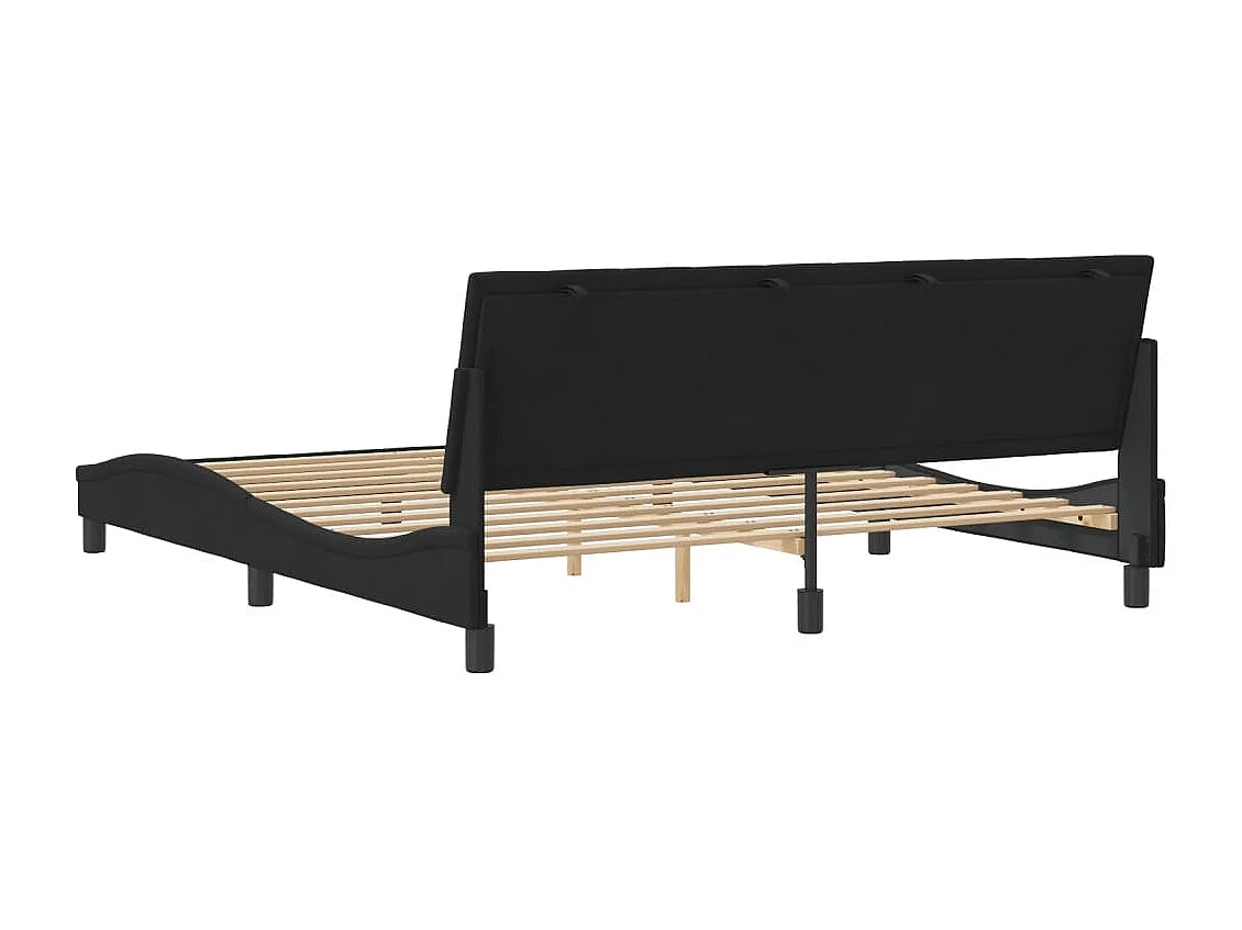 Bedframe met hoofdeinde fluweel zwart 180x200 cm