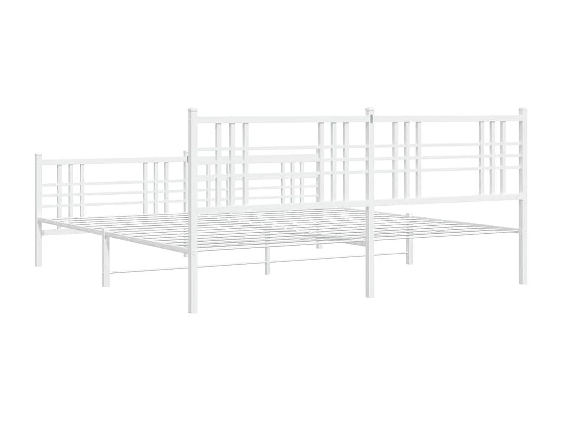 Cadre de lit métal avec tête de lit-pied de lit blanc 200x200