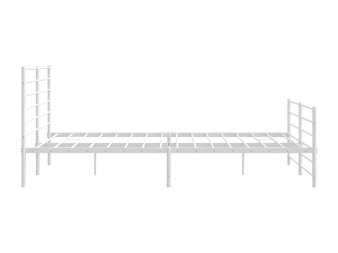 Cadre de lit métal avec tête de lit-pied de lit blanc 180x200