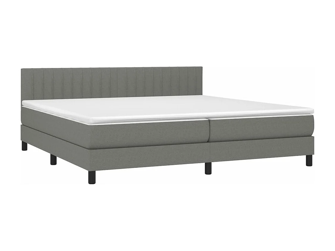 Sommier à lattes de lit et matelas et LED Gris foncé 200x200