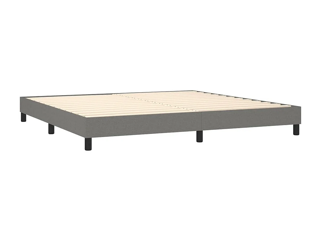 Sommier à lattes de lit et matelas et LED Gris foncé 200x200
