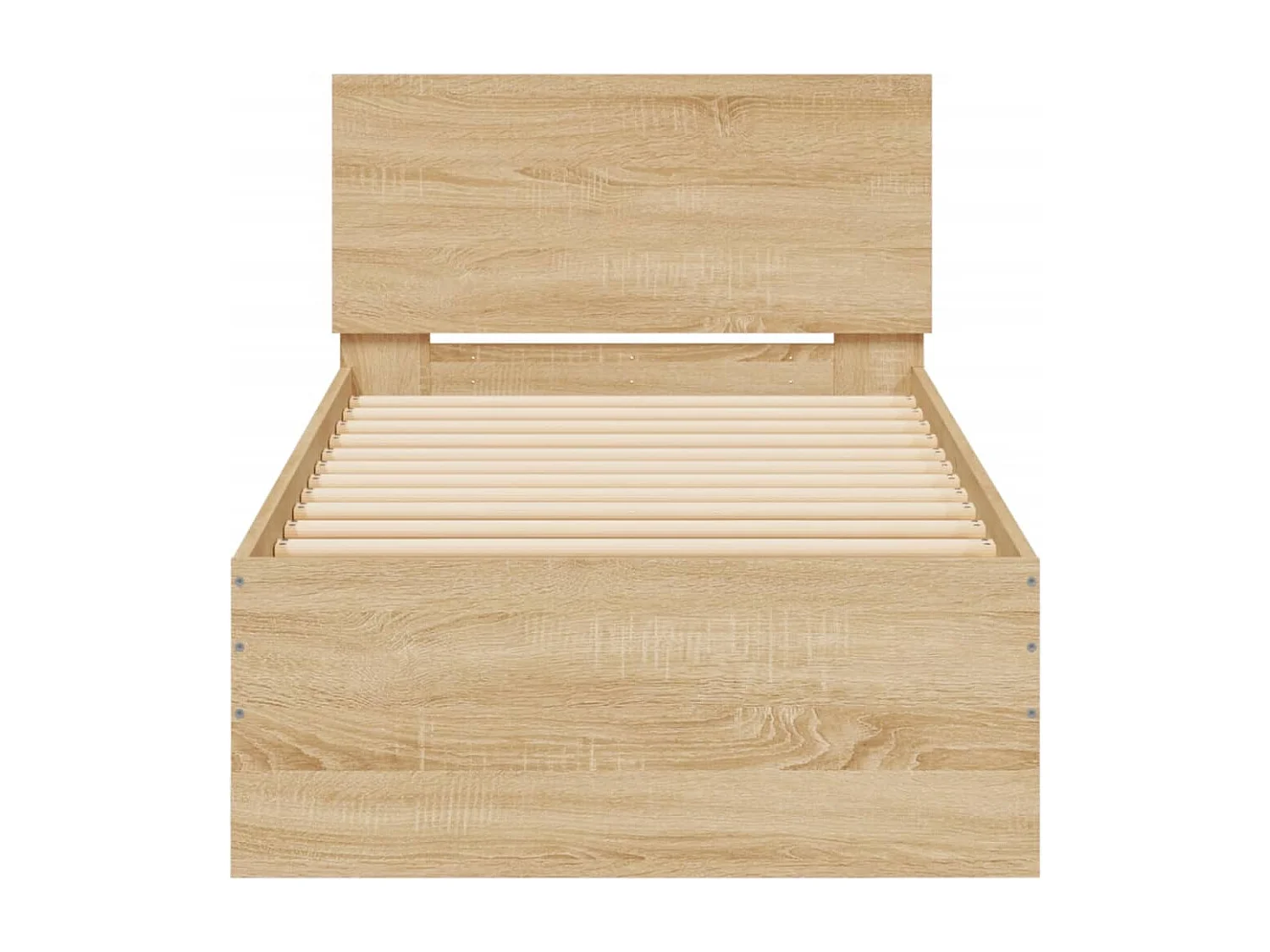 Cadre de lit tête de lit et lumières LED chêne sonoma 90x200