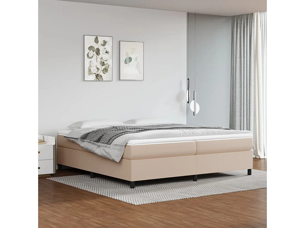 Sommier à lattes de lit avec matelas Cappuccino 200x200