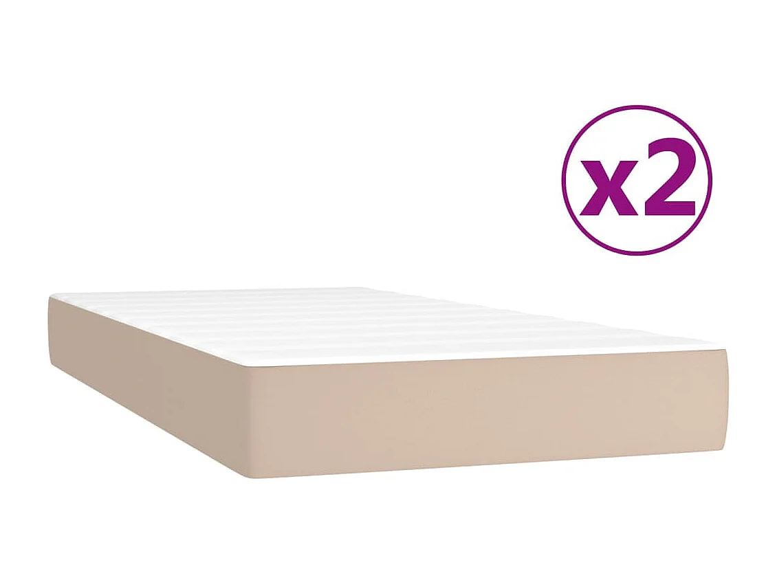 Sommier à lattes de lit avec matelas Cappuccino 200x200