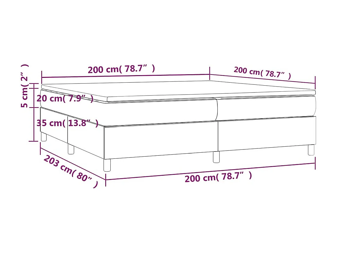 Sommier à lattes de lit avec matelas Cappuccino 200x200