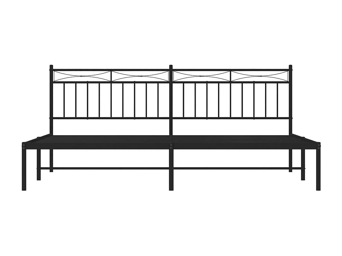 Cadre de lit métal avec tête de lit noir 193x203