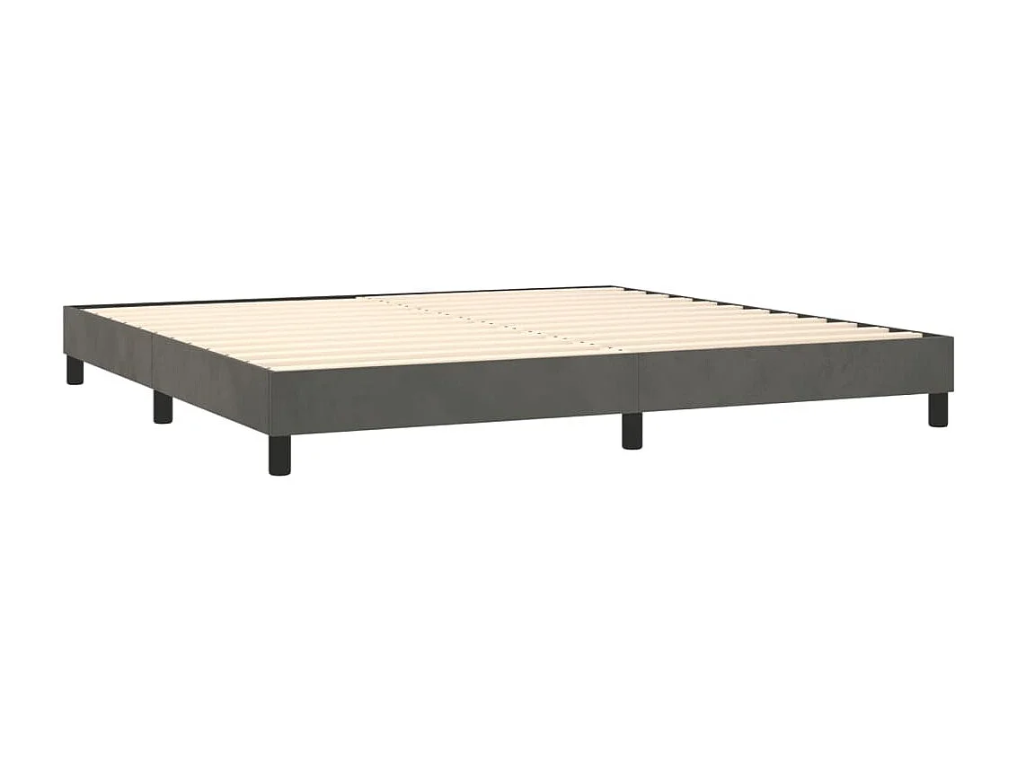 Sommier à lattes de lit et matelas Gris foncé 200x200 Velours