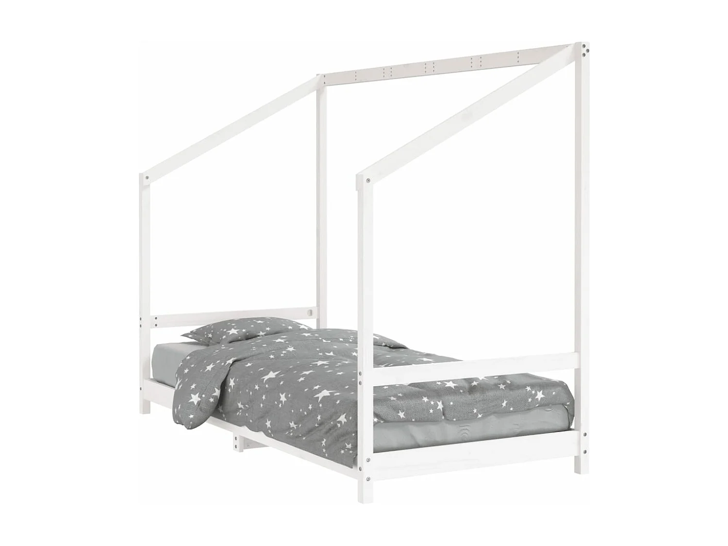 Cadre de lit pour enfants blanc 90x200 bois de pin massif