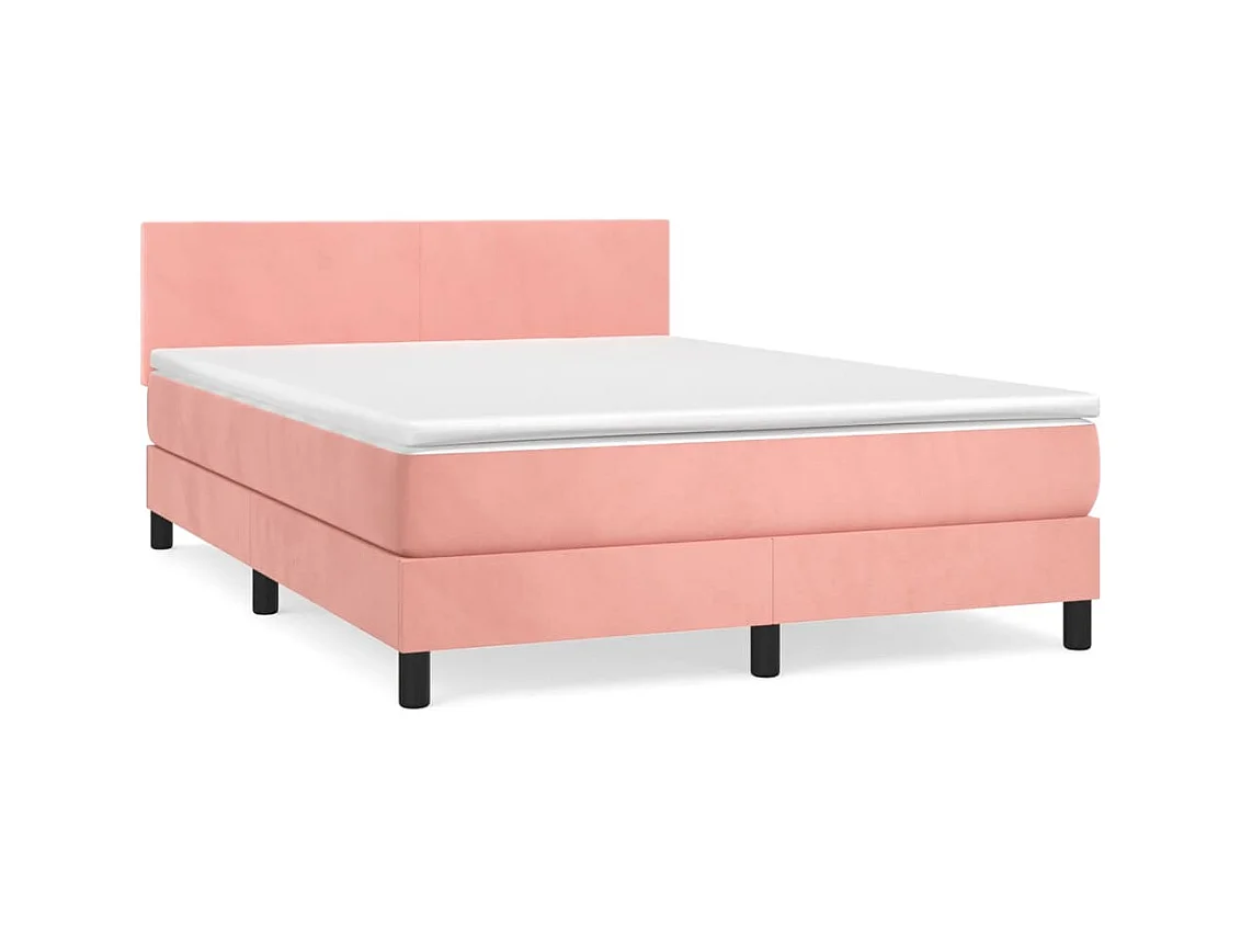 Sommier à lattes de lit avec matelas Rose 140x190 Velours