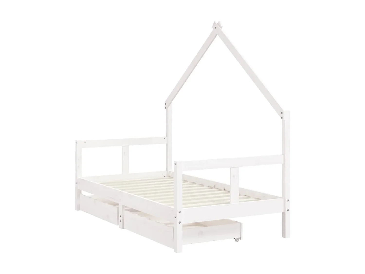 bedframe met lades 80x160 cm massief grenenhout wit