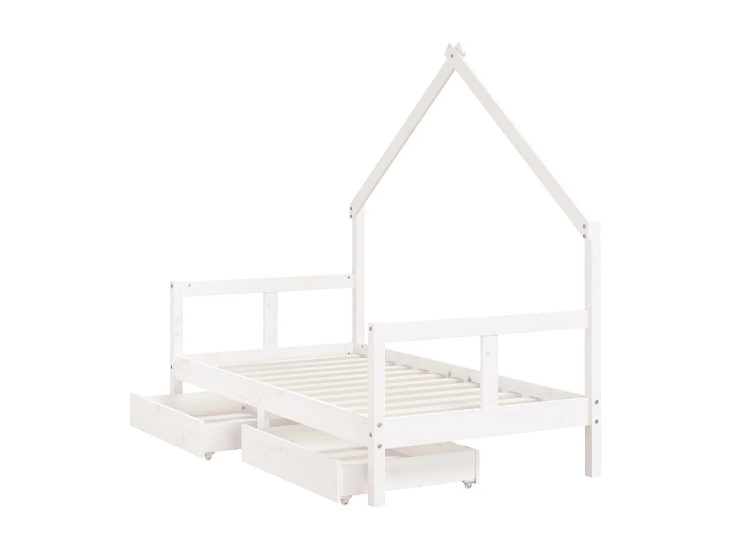 bedframe met lades 80x160 cm massief grenenhout wit