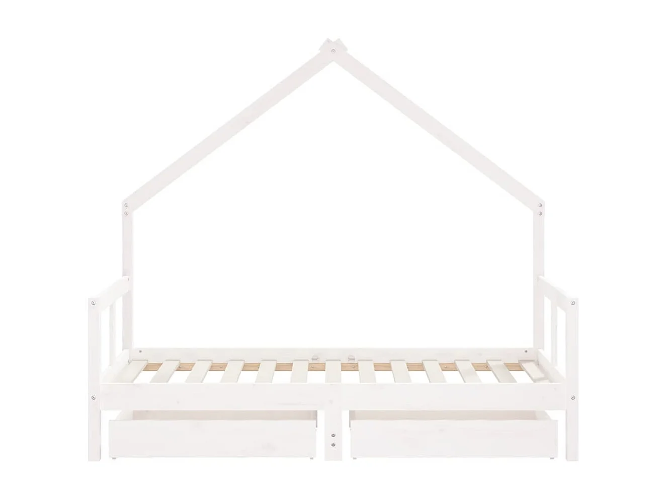 bedframe met lades 80x160 cm massief grenenhout wit