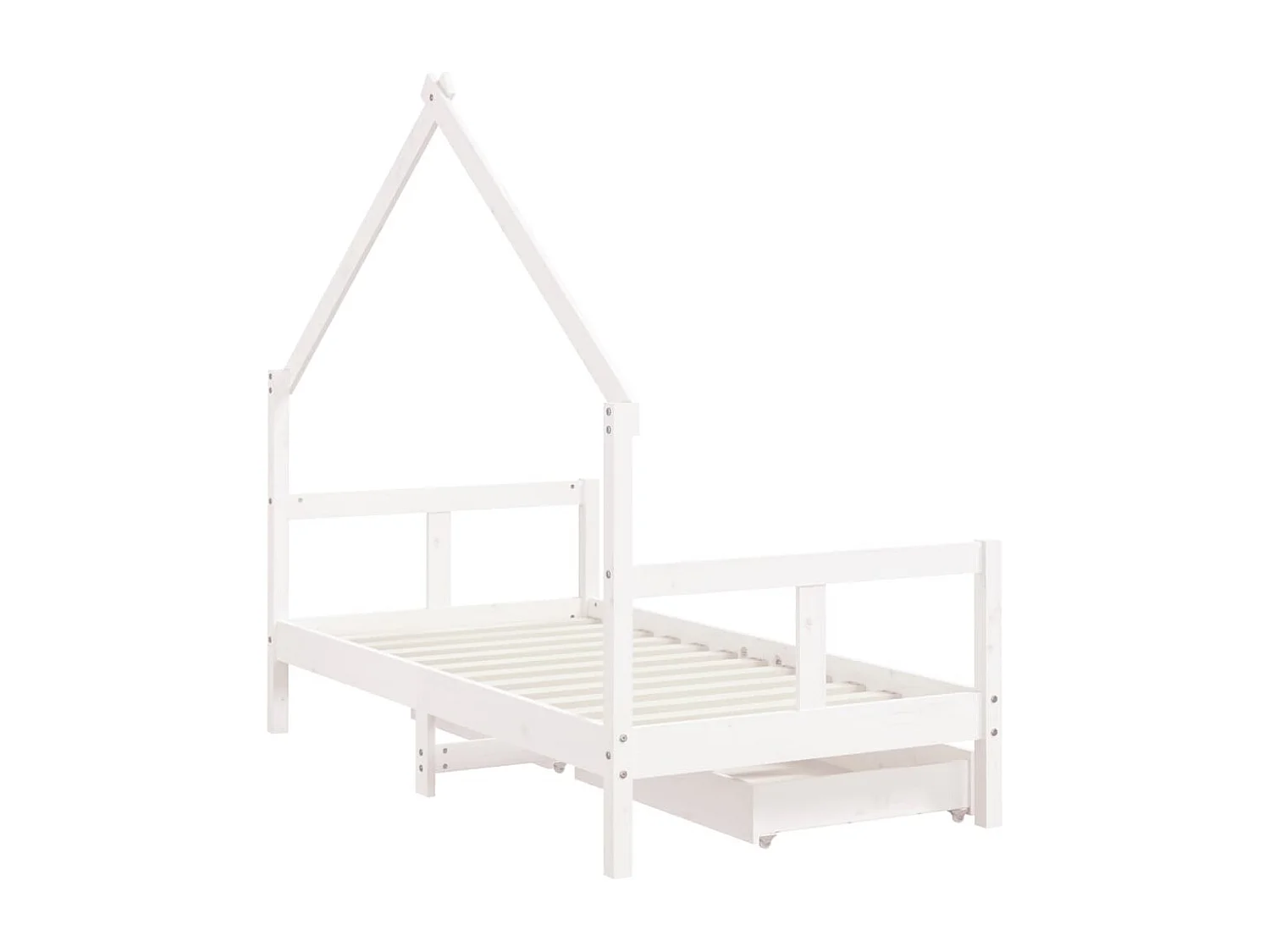 bedframe met lades 80x160 cm massief grenenhout wit