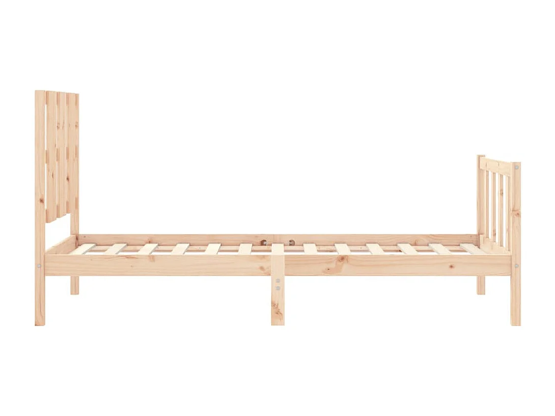 Cadre de lit avec tête de lit 90x190 bois massif