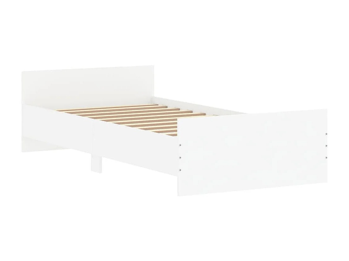 Cadre de lit blanc 90x190 bois d'ingénierie