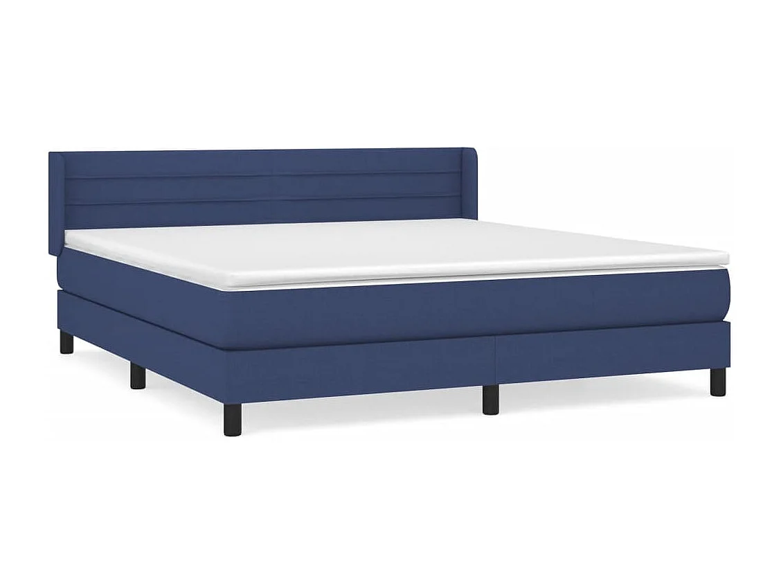 Sommier à lattes de lit avec matelas Bleu 160x200 Tissu