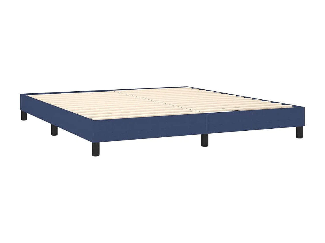 Sommier à lattes de lit avec matelas Bleu 160x200 Tissu