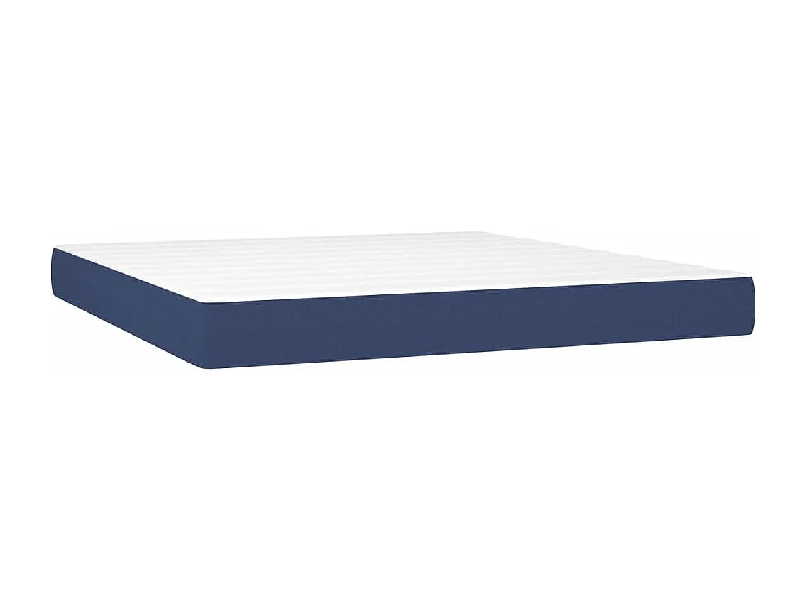 Sommier à lattes de lit avec matelas Bleu 160x200 Tissu