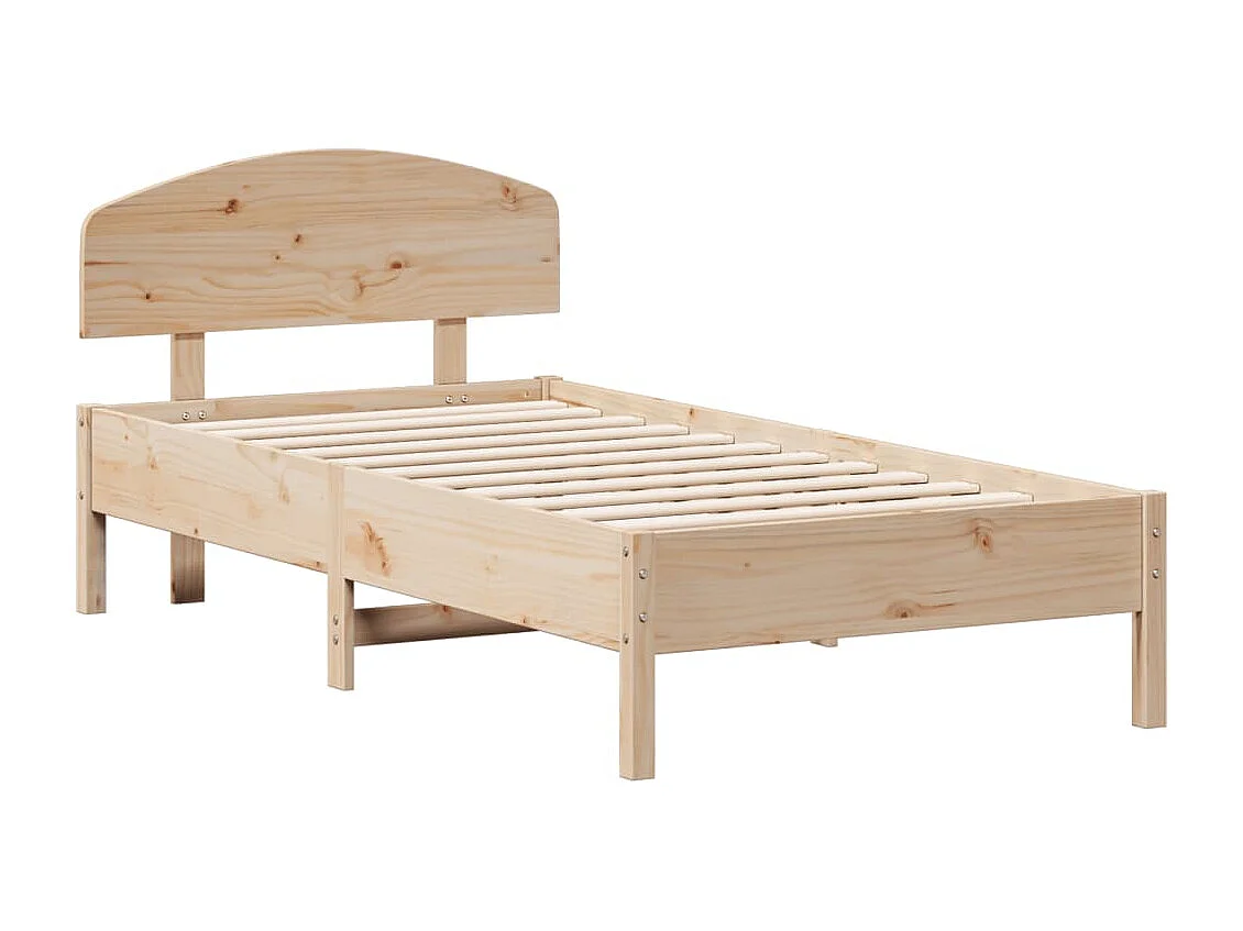 Cadre de lit avec tête de lit 75x190 bois de pin massif
