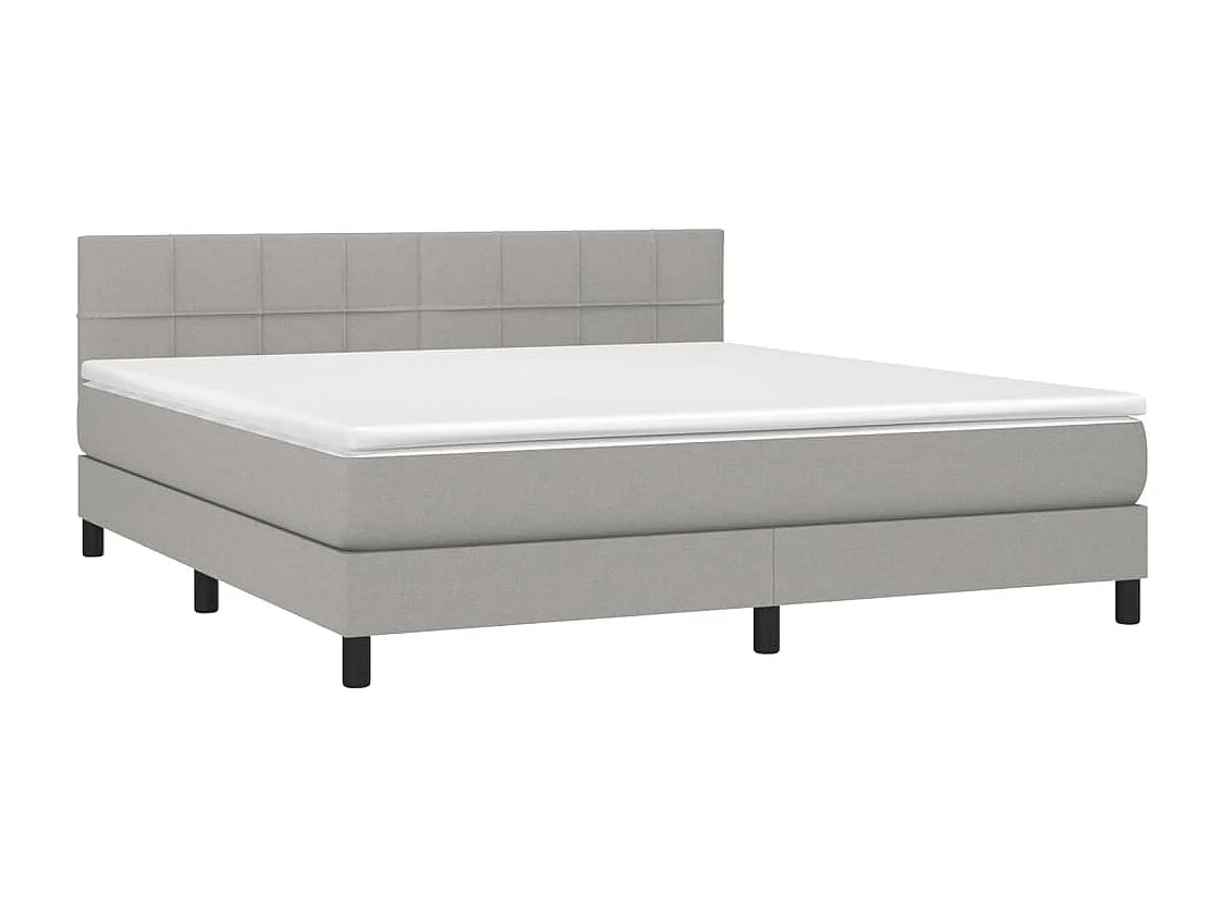 Sommier à lattes de lit avec matelas Gris clair 180x200 Tissu