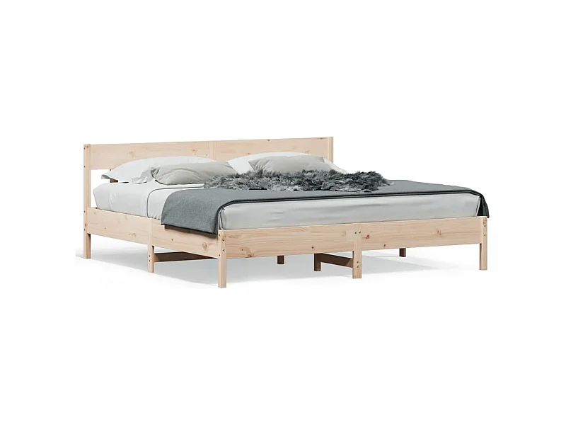 Cadre de lit avec tête de lit 180x200 bois de pin massif