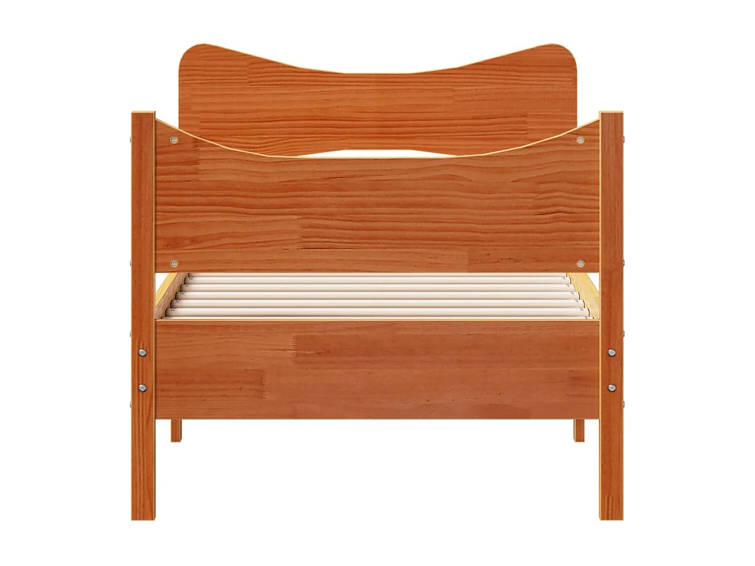 Cadre de lit avec tête de lit marron 75x190 bois de pin