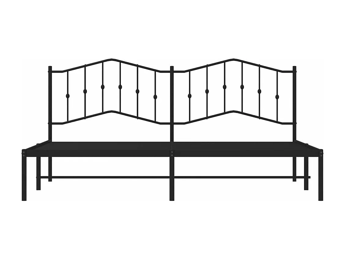 Cadre de lit métal avec tête de lit noir 193x203