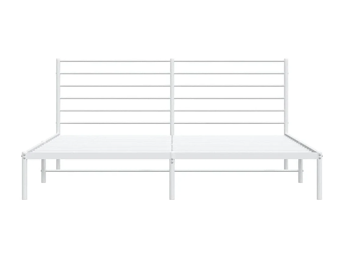 Cadre de lit métal avec tête de lit blanc 183x213