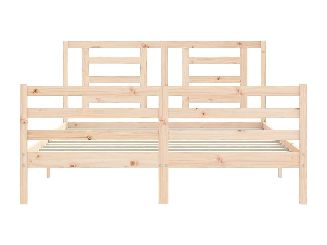 Cadre de lit avec tête de lit 160x200 bois massif