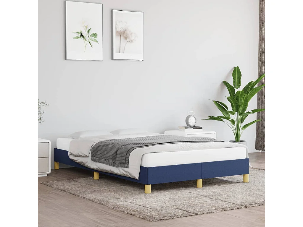 Cadre de lit bleu 120x190 tissu