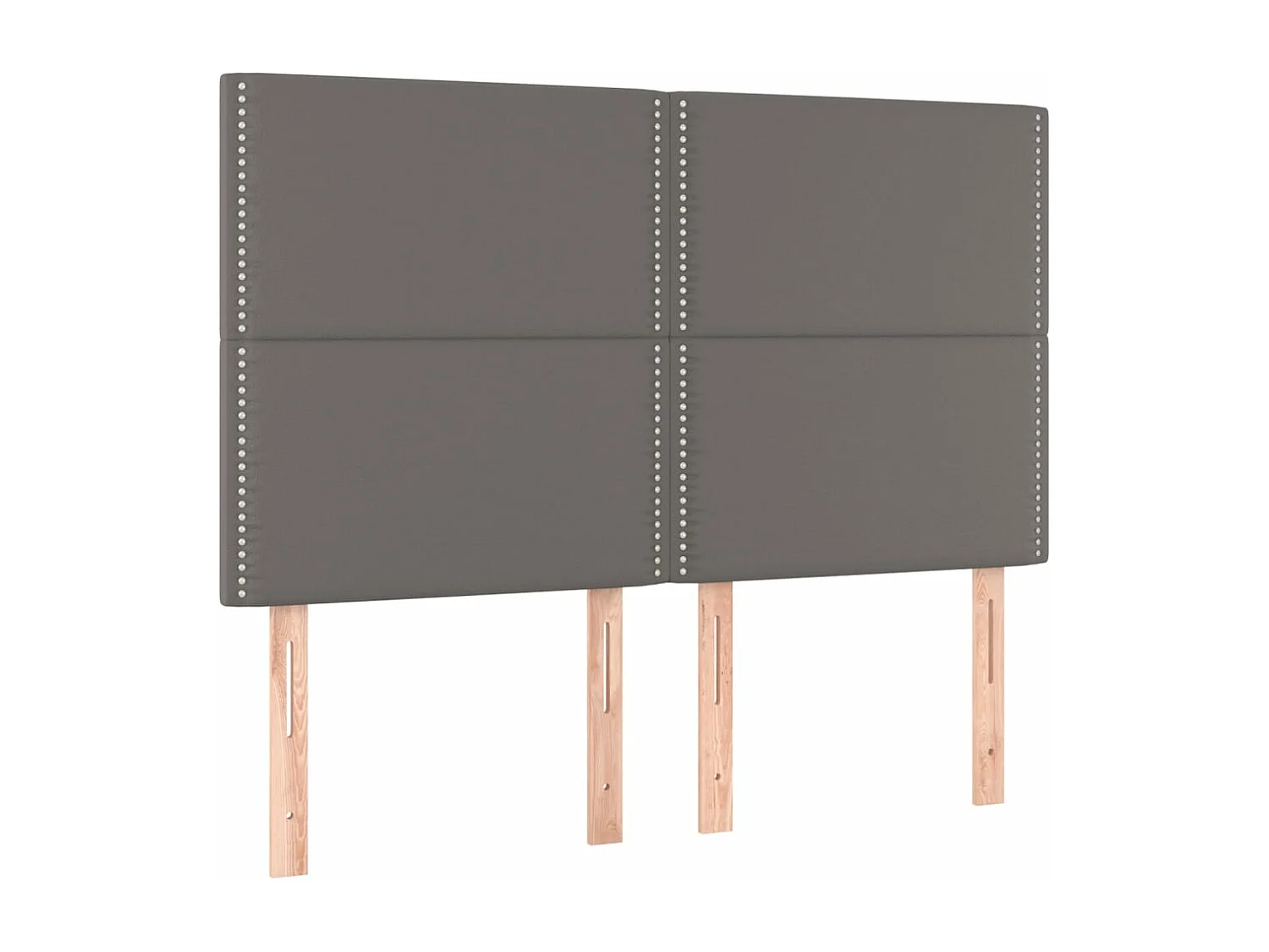 Sommier à lattes de lit avec matelas Gris 140x190 Similicuir