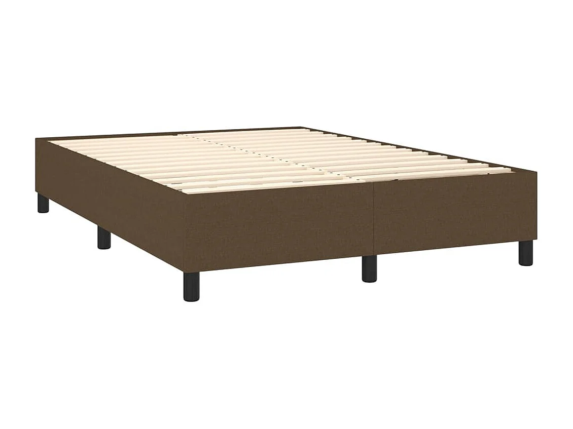 Sommier à lattes de lit matelas et LED Marron foncé 140x200