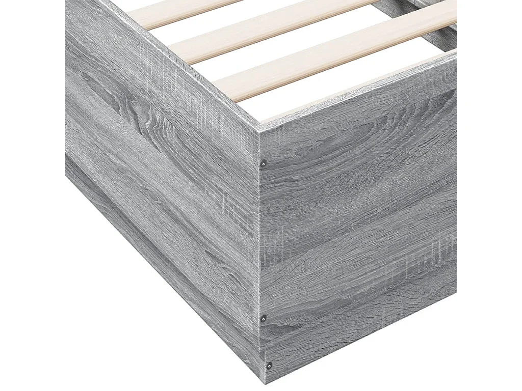 Cadre de lit avec lumières LED sonoma gris 90x190