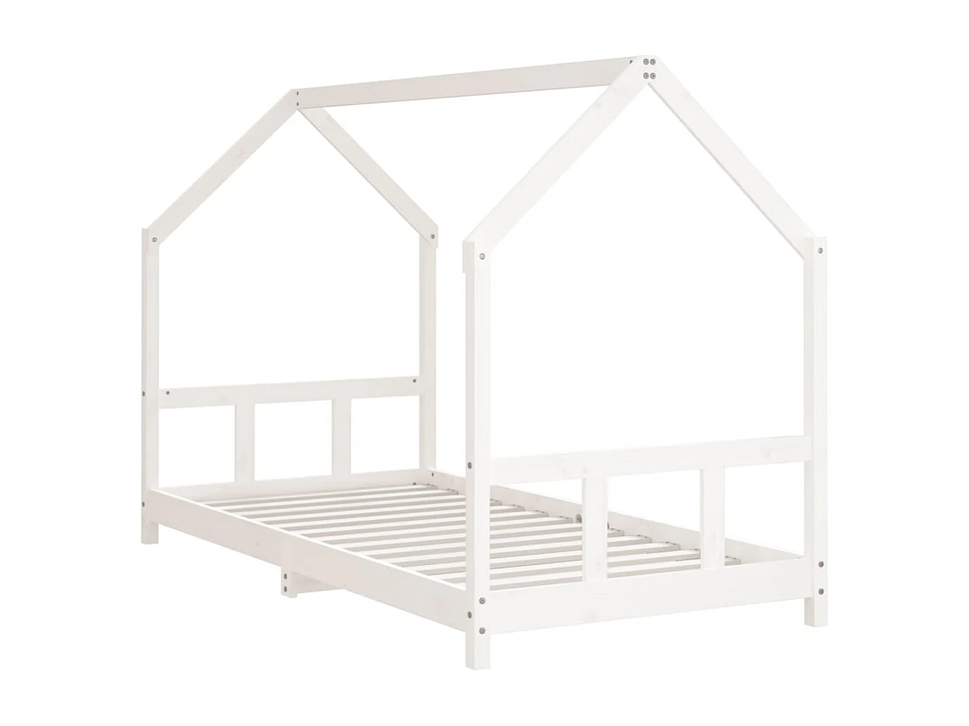 Cadre de lit pour enfants blanc 90x200 bois de pin massif