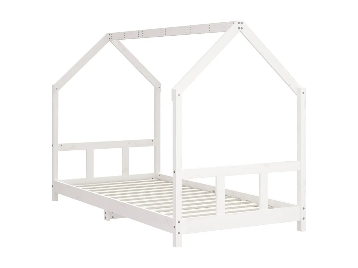 Cadre de lit pour enfants blanc 90x200 bois de pin massif