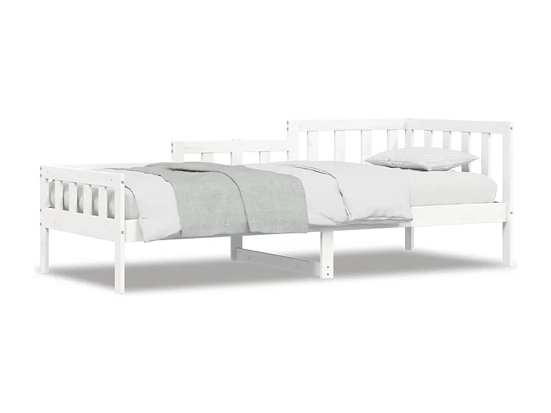 Lit de jour Blanc 80x200 Bois de pin massif