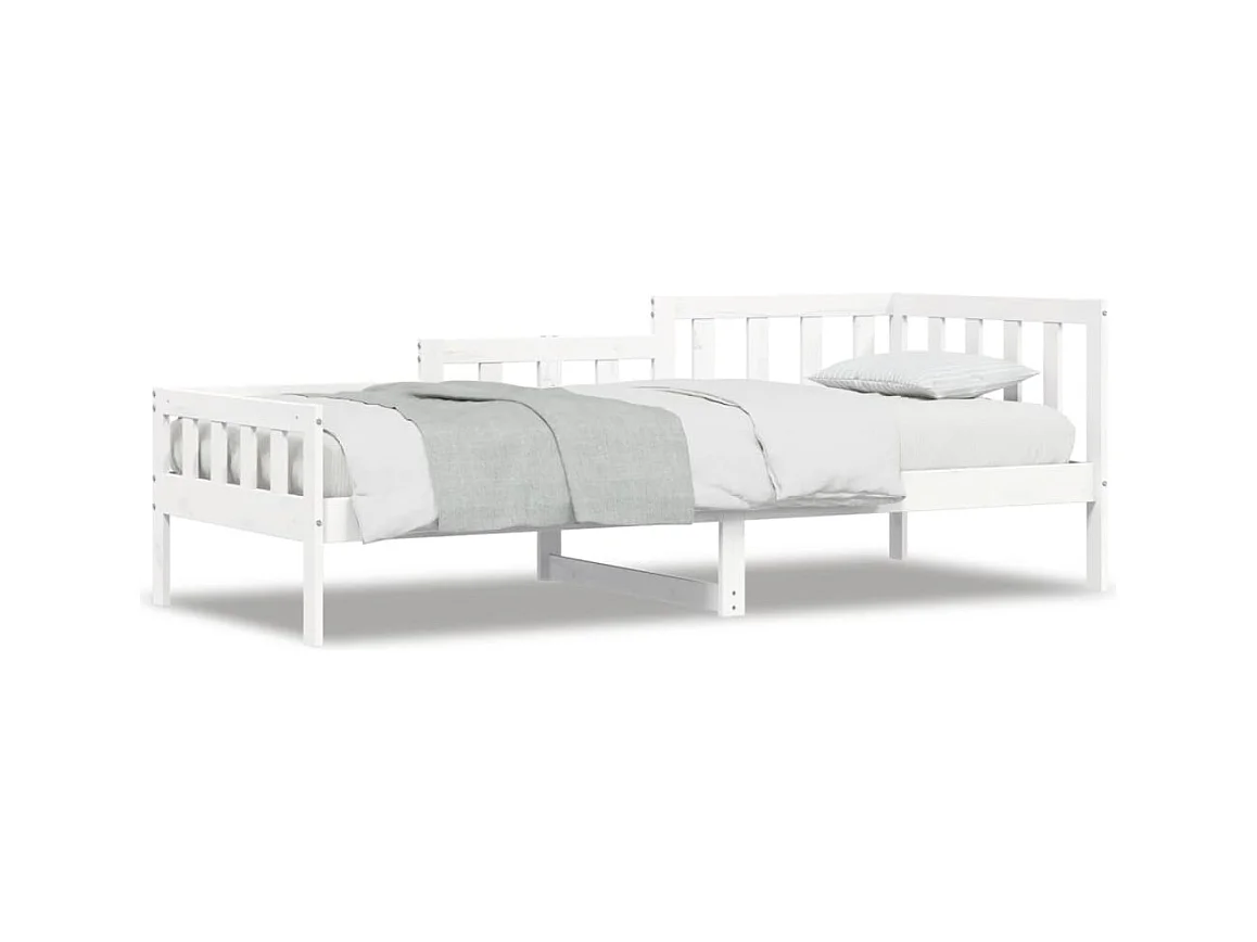 Lit de jour Blanc 80x200 Bois de pin massif