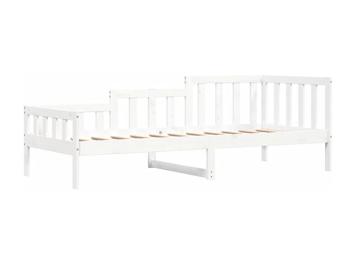 Lit de jour Blanc 80x200 Bois de pin massif