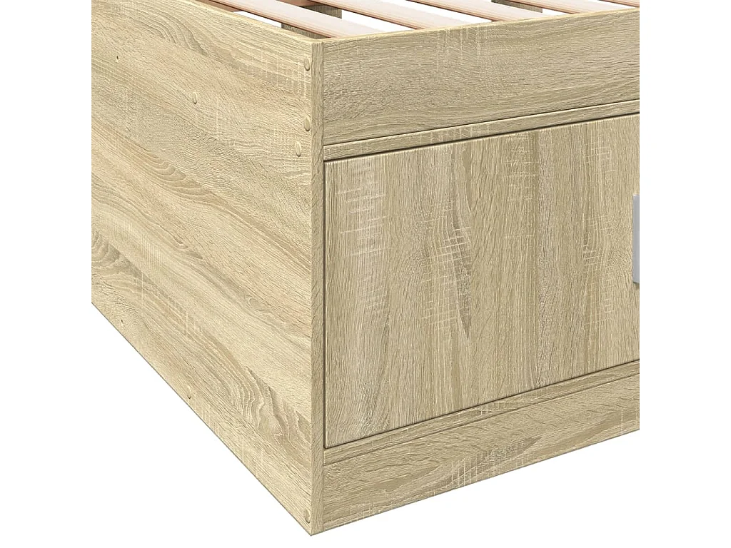 Lit de jour et tiroirs chêne sonoma 90x200 bois d'ingénierie