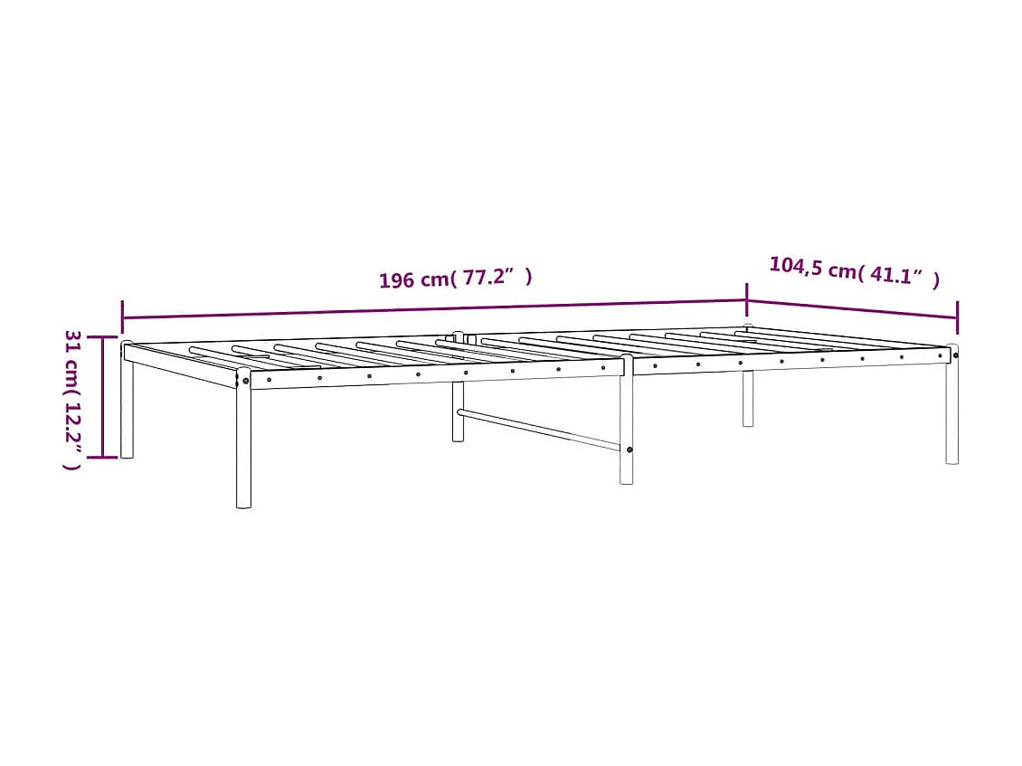 Cadre de lit métal noir 100x190