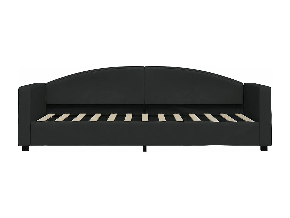 Lit de jour avec matelas noir 80x200 tissu
