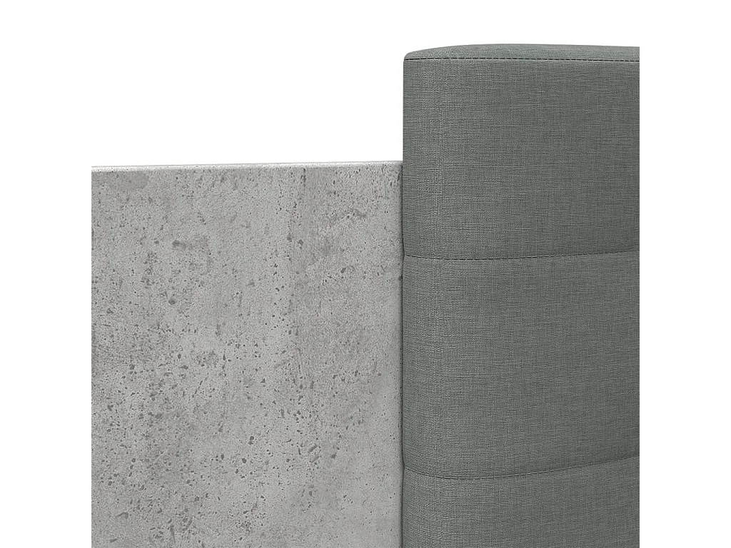 Cadre de lit avec tête de lit gris béton 135x190