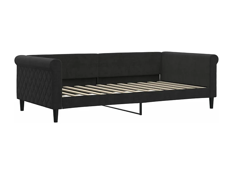 Lit de repos noir 100x200 velours