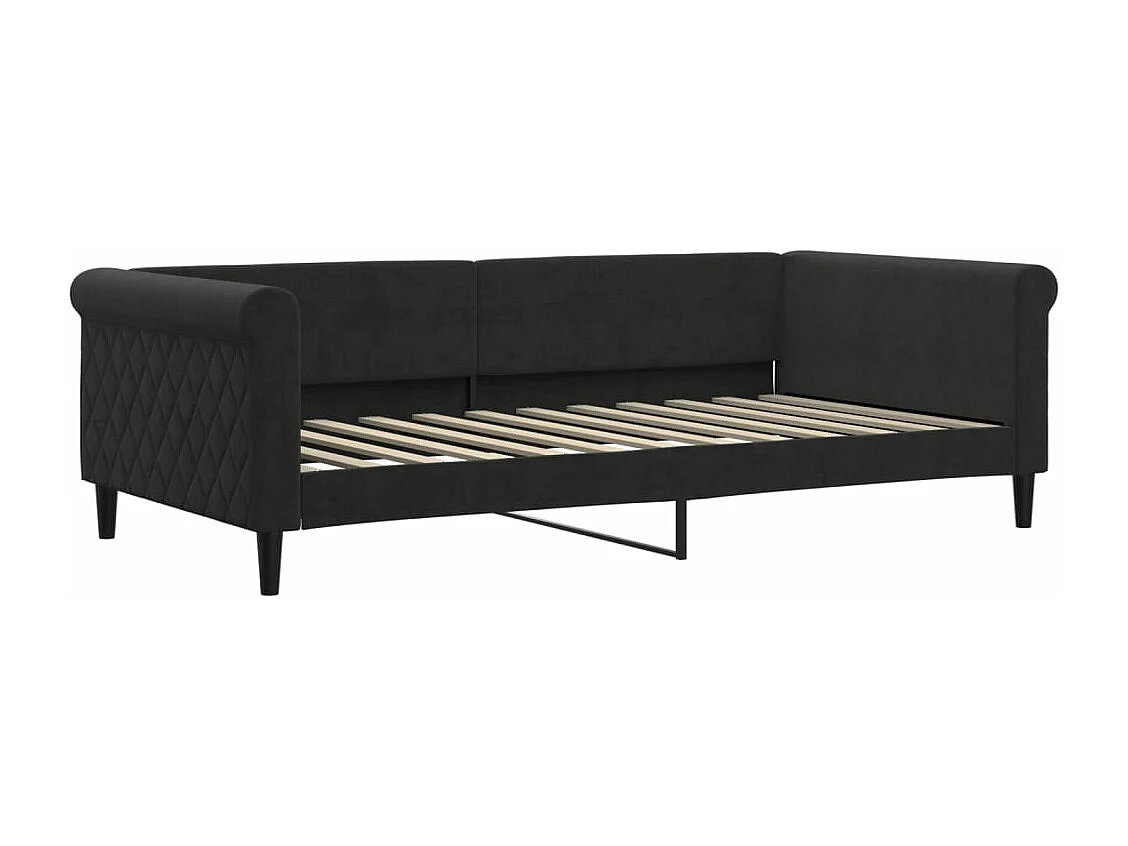 Lit de repos noir 100x200 velours