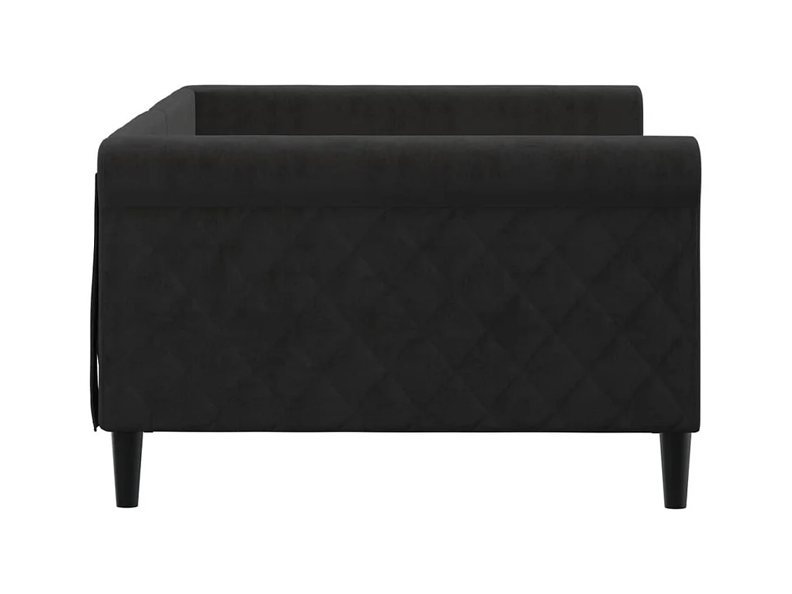 Lit de repos noir 100x200 velours