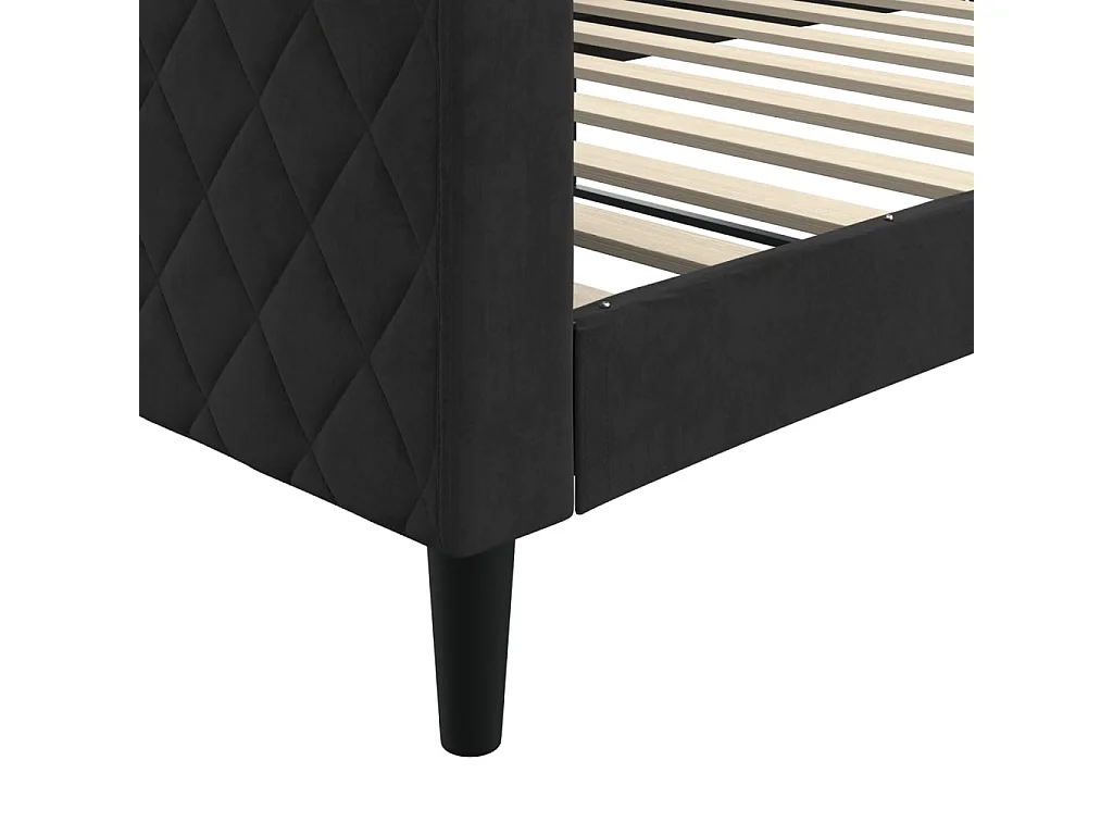 Lit de repos noir 100x200 velours