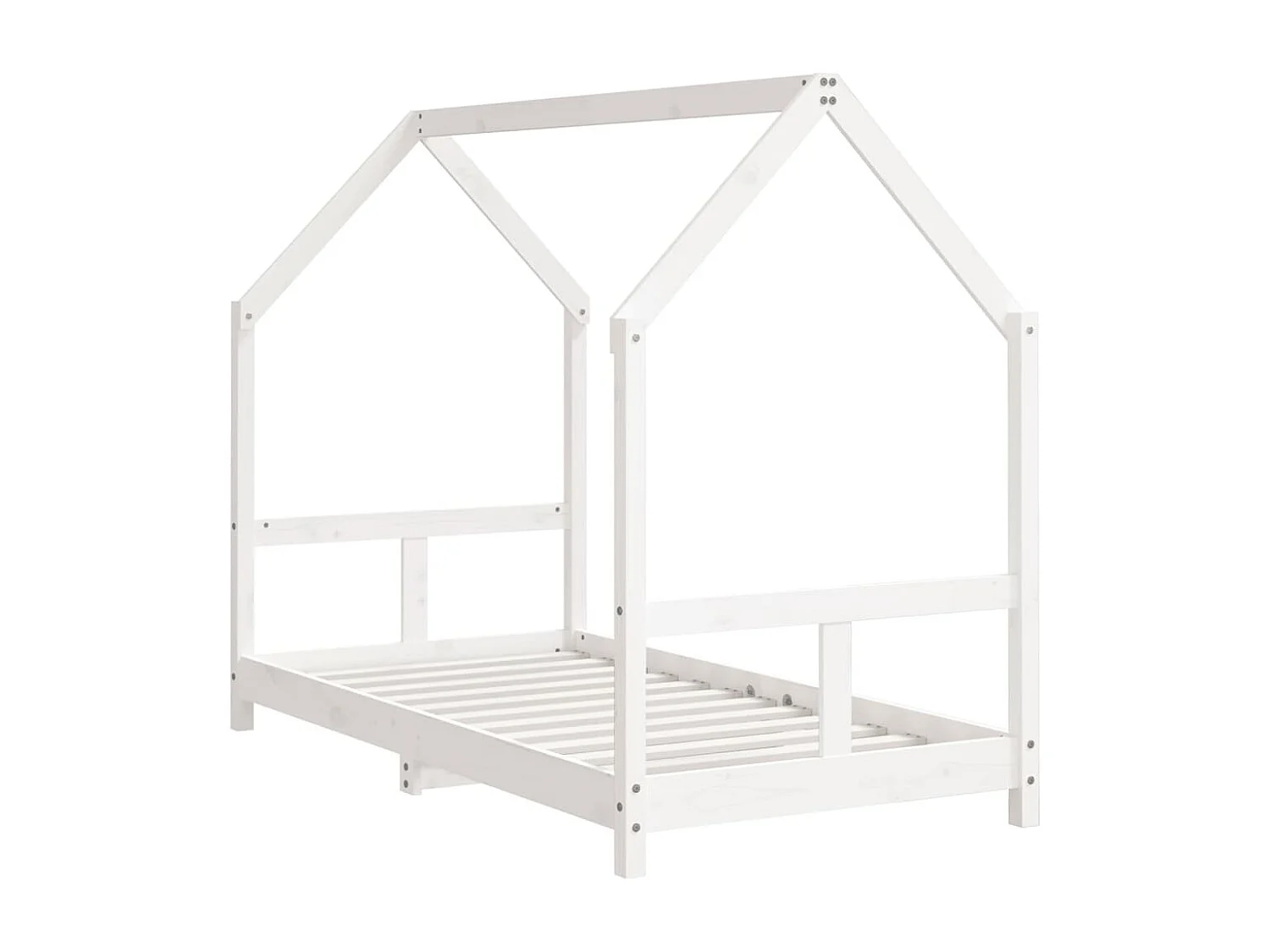 Cadre de lit pour enfant blanc 80x160 bois de pin massif